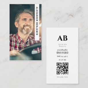 Carte de visite du code QR du conducteur de camion