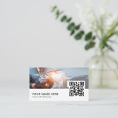 Carte de visite du code QR du planificateur de tra (Debout devant)