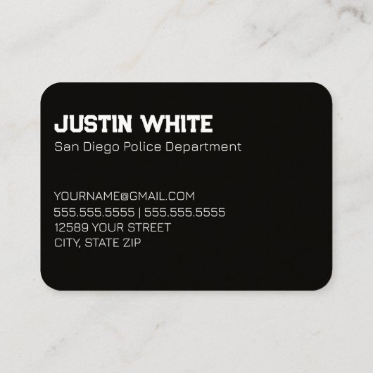 Carte de visite du code QR du policier (Dos)