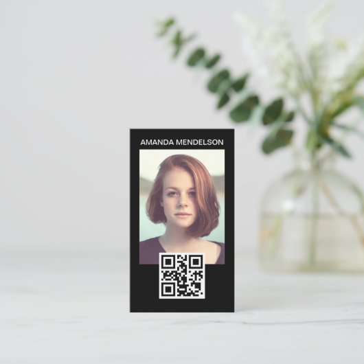 Carte de visite du code qr photo (Debout devant)