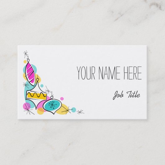 Carte de visite du coin Arbre rétro (Devant)