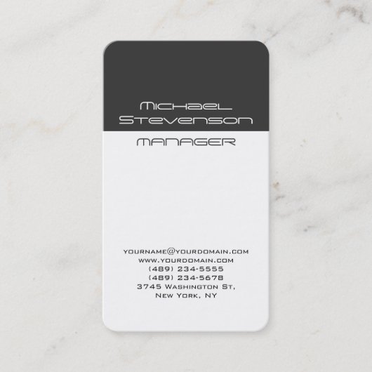 Carte de visite du coin arrondi gris gris tendance (Devant)