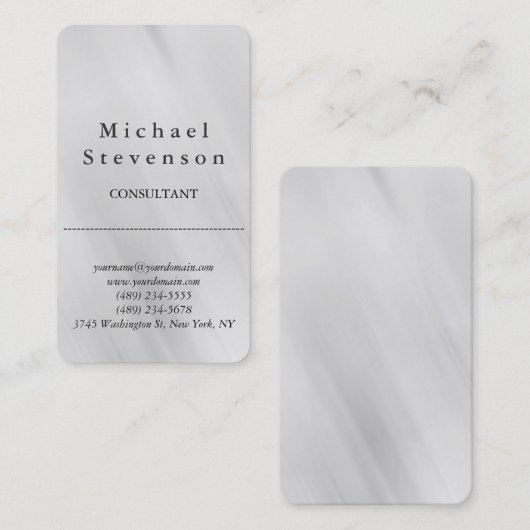 Carte de visite du coin arrondi gris tendance (Devant / Derrière)