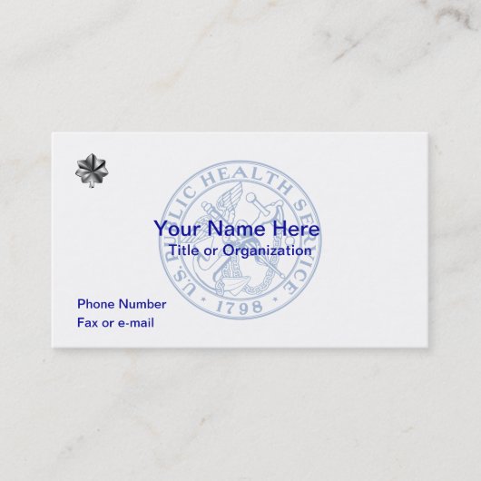 CARTE DE VISITE du commandant USPHS (Devant)