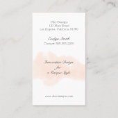 Carte de visite du concepteur d'aquarelle de lustr (Dos)