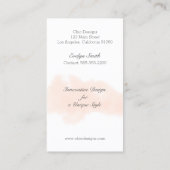 Carte de visite du concepteur d'aquarelle de lustr (Dos)