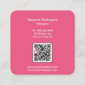 Carte de visite du concepteur de Carré rose À dami (Dos)