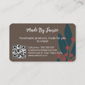 Carte de visite du concepteur de Motifs de surface (Dos)