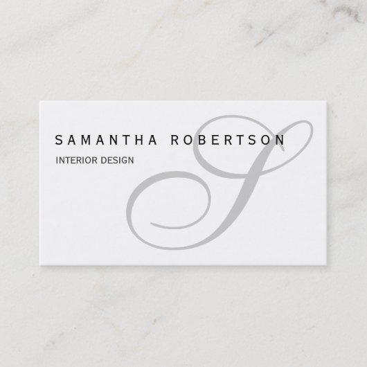 Carte de visite du concepteur d'intérieur blanc Mo (Devant)