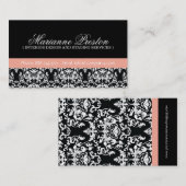 Carte de visite du concepteur d'intérieur Damask (Devant / Derrière)