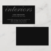 Carte de visite du concepteur intérieur de la plaq (Devant / Derrière)