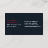 Carte de visite du concessionnaire automobile de s (Dos)