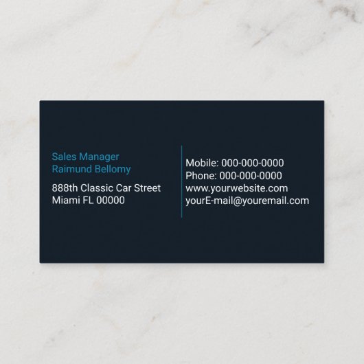 Carte de visite du concessionnaire automobile de s (Dos)