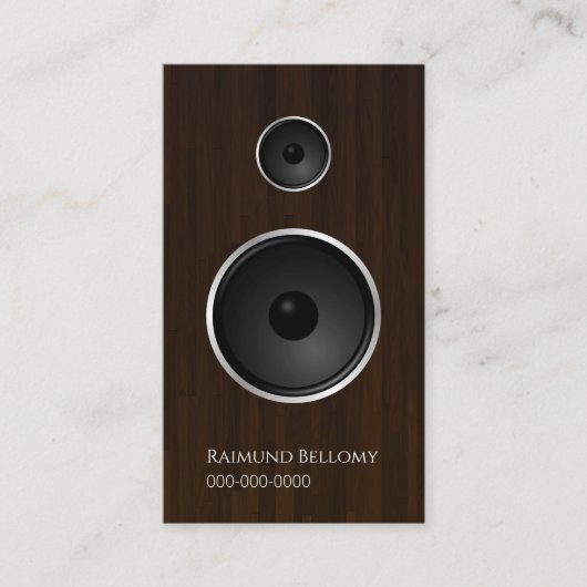 Carte de visite du conférencier Wood Music (Devant)