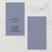 Carte de visite du consultant en couleur gris Cool (Devant / Derrière)