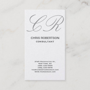 Carte de visite du consultant en monogramme gris
