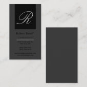 Carte de visite du consultant en monogramme gris (Devant / Derrière)