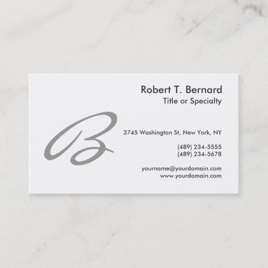 Carte de visite du consultant en monographie gris- (Devant)