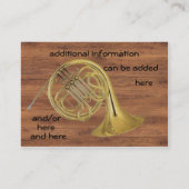 Carte de visite du cor de harmonie XL (Dos)