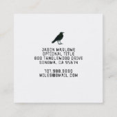 Carte de visite du Corbeau noir (Dos)