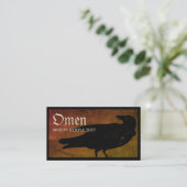 Carte de visite du Corbeau noir d'Halloween (Debout devant)