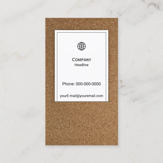 Carte de visite du Cork Board (Devant)