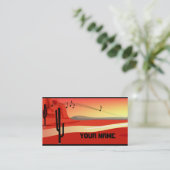 Carte de visite du coucher de soleil Kokopelli (Debout devant)