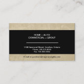 Carte de visite du courtier d'assurance - Textes s (Dos)