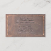 Carte de visite du courtier en cuir cousu (Dos)