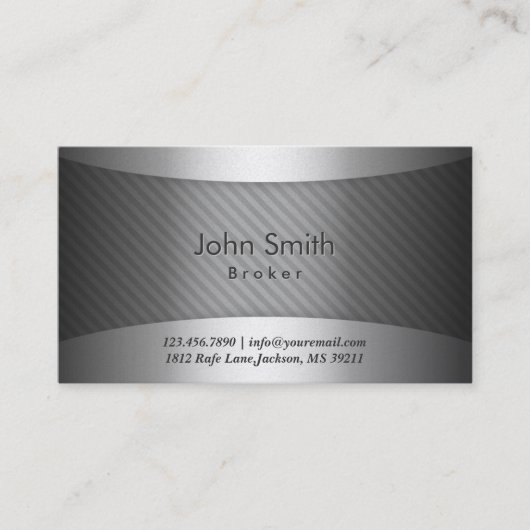 Carte de visite du courtier immobilier en métal mo (Devant)