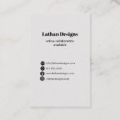 carte de visite du décorateur/entrepreneur (Dos)