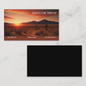 Carte de visite du désert du coucher du soleil (Devant / Derrière)