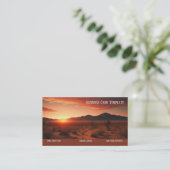 Carte de visite du désert du coucher du soleil (Debout devant)