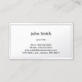 Carte de visite du directeur du tableau de bord bl (Dos)