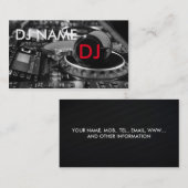 carte de visite du DJ (Devant / Derrière)