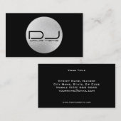 Carte de visite du DJ d'aluminium argenté (Devant / Derrière)