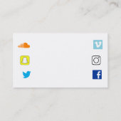 Carte de visite du DJ de partie avec les icônes (Dos)