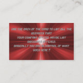 Carte de visite du DJ de Tourne-disque (Dos)