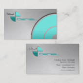 Carte de visite du DJ d'effet en métal (Devant / Derrière)