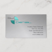 Carte de visite du DJ d'effet en métal (Dos)