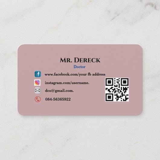 Carte de visite du docteur (Dos)