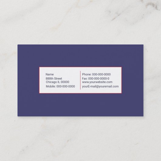 Carte de visite du drapeau américain (Dos)