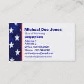 Carte de visite du drapeau américain (Dos)