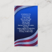 Carte de visite du drapeau américain (Dos)