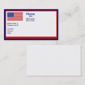 Carte de visite du drapeau américain (Devant / Derrière)