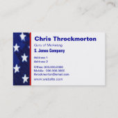 Carte de visite du drapeau américain (Dos)