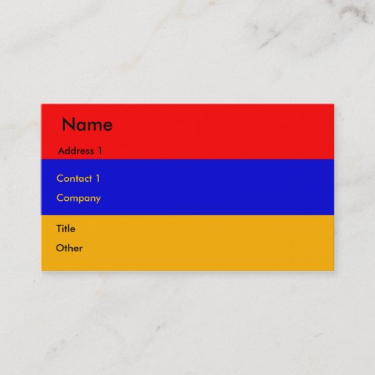 Carte de visite du drapeau arménien (Devant)