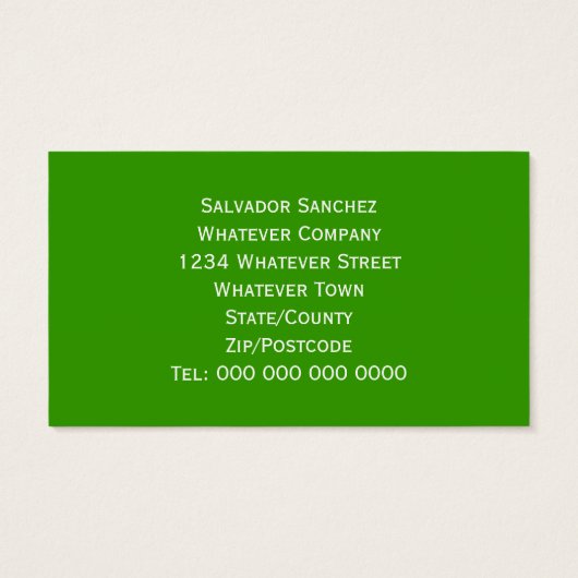 Carte de visite du drapeau brésilien (Dos)