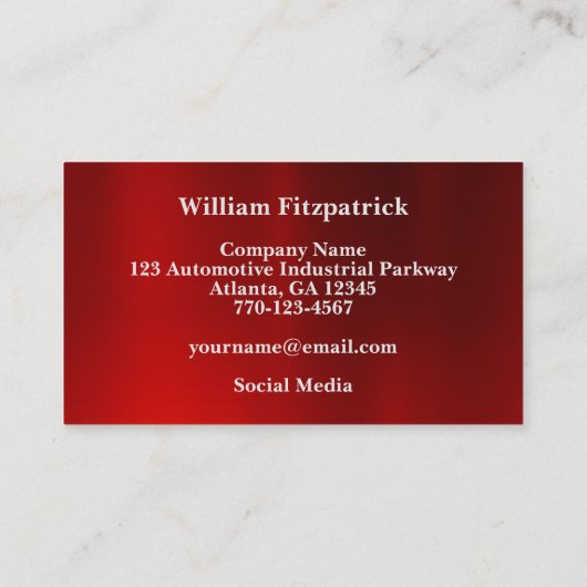 Carte de visite du drapeau de course blanc rouge m (Dos)