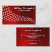 Carte de visite du drapeau de course blanc rouge m (Devant / Derrière)